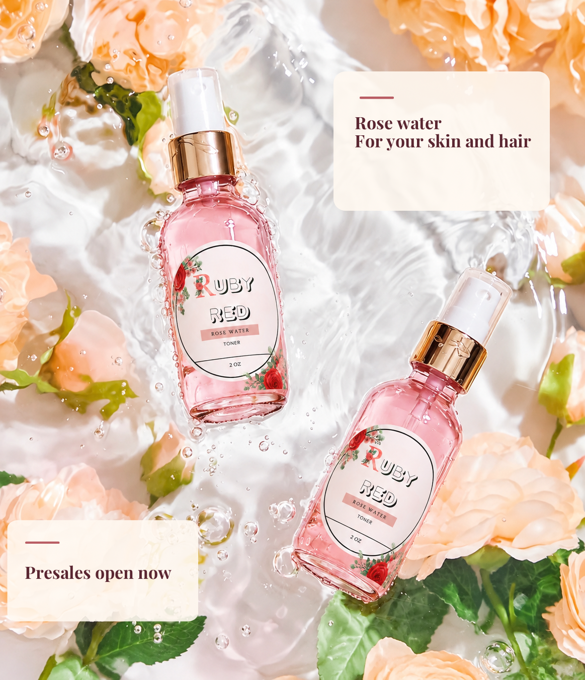 Ruby Red Rose Water: For skin and hair